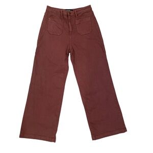 ASOS sold out brown rust Colette front patch pocket wide leg jeans cropped 28